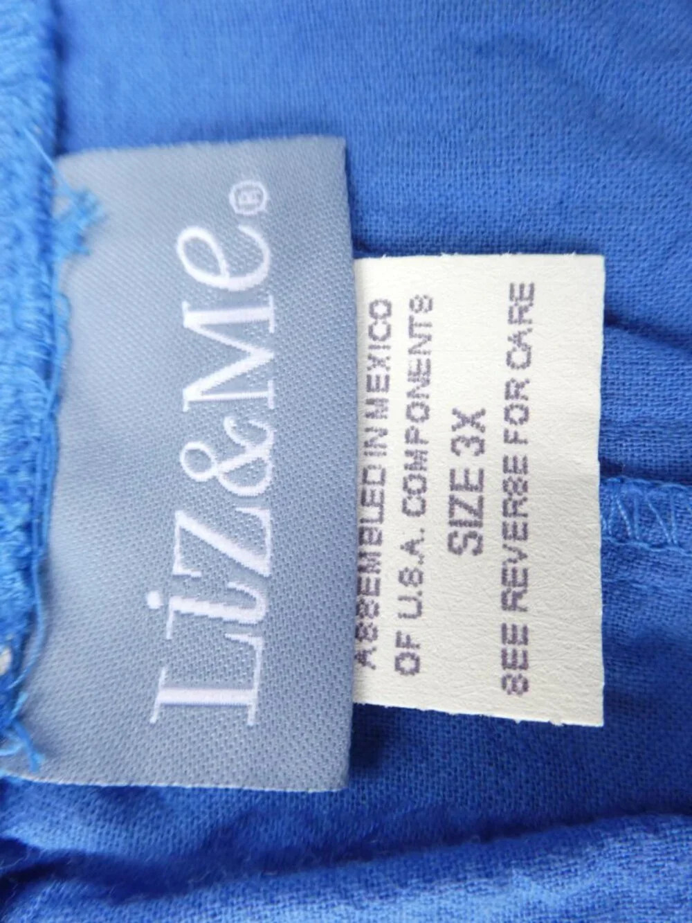 Vintage NOS Liz & Me Lounge Crop Cotton Pants Blue Embroidered SeaHorse Pockets